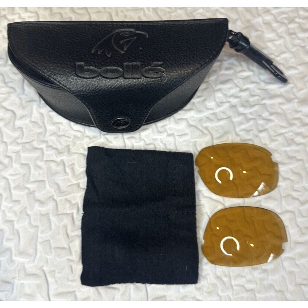 Bolle Black semi rigid snap Case + 2 amber tint replacement Lenses